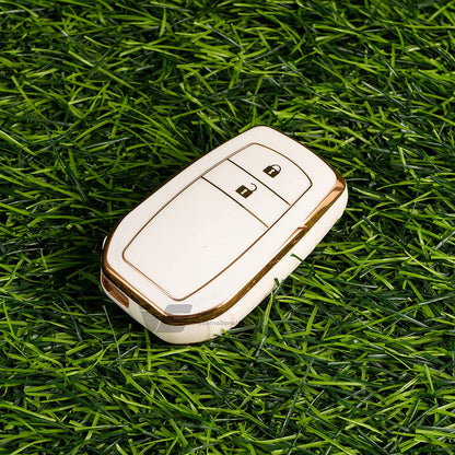 TPU Key Cover Compatible with Toyota Innova Crysta Key Cover 2 Button Smart Key Only