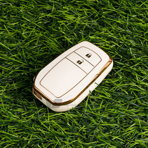 TPU Key Cover Compatible with Toyota Innova Crysta Key Cover 2 Button Smart Key Only