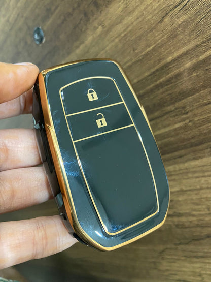 TPU Key Cover Compatible with Toyota Innova Crysta Key Cover 2 Button Smart Key Only