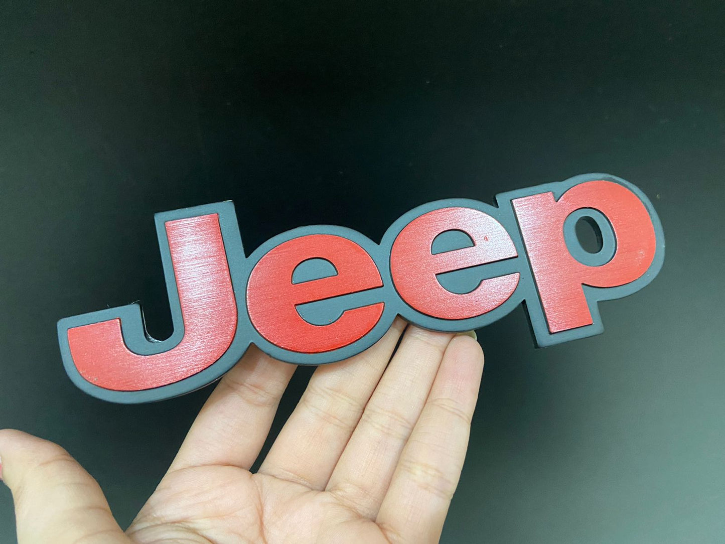 Personalize 3D Metal Car Sticker Water-proof Badge Decals Car Side Fender Decal Universal Self-adhesive Jeep Metal Car styling-Jeep (Red and Black)