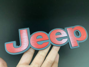 Personalize 3D Metal Car Sticker Water-proof Badge Decals Car Side Fender Decal Universal Self-adhesive Jeep Metal Car styling-Jeep (Red and Black)