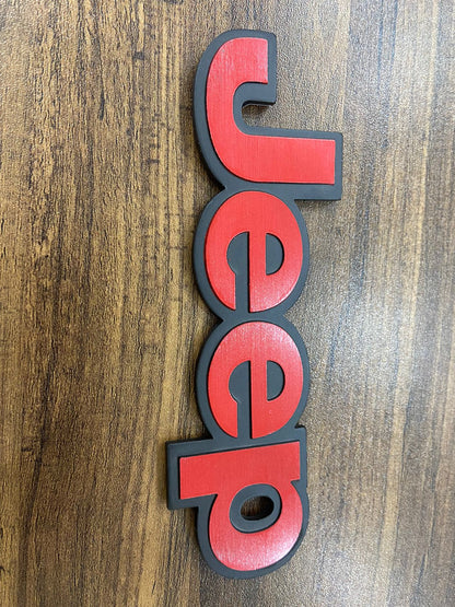 Personalize 3D Metal Car Sticker Water-proof Badge Decals Car Side Fender Decal Universal Self-adhesive Jeep Metal Car styling-Jeep (Red and Black)