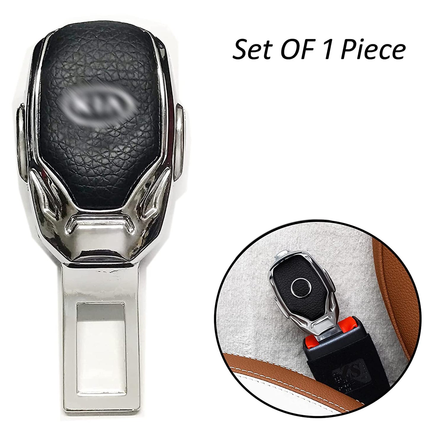 2in1 Seat Belt Alarm Stopper Buckle & Holder With Logo (Pack of 2 )