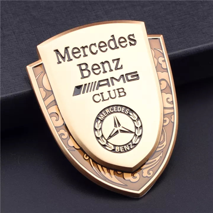 1 x Metal New MERCEDES OWNERS CLUB Logo Car Auto Decorative Side Rear Emblem Badge Sticker Decal for Mercedes