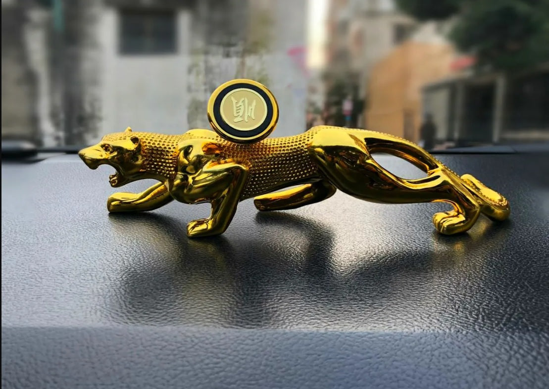 Lion Sculpture Dashboard Mobile Holder - Golden | Phone Holder | Mobile Holder | Car Cell Mobile Phone Holder Stand