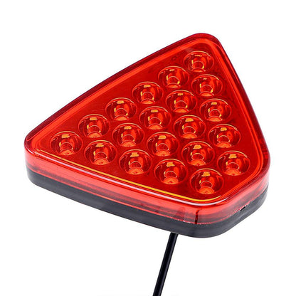 CarOxygen -12 LED Car Blinking Brake Light Triangle F1 Style Rear Tail Brake Lamp 12V Universal Fit for All Cars (Red)