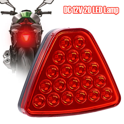 CarOxygen -12 LED Car Blinking Brake Light Triangle F1 Style Rear Tail Brake Lamp 12V Universal Fit for All Cars (Red)