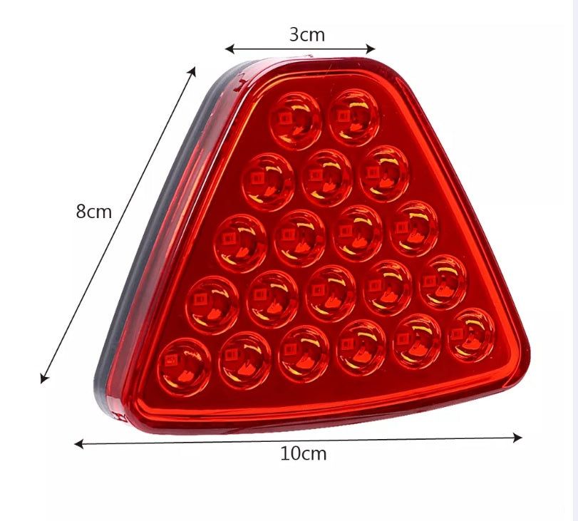 CarOxygen -12 LED Car Blinking Brake Light Triangle F1 Style Rear Tail Brake Lamp 12V Universal Fit for All Cars (Red)