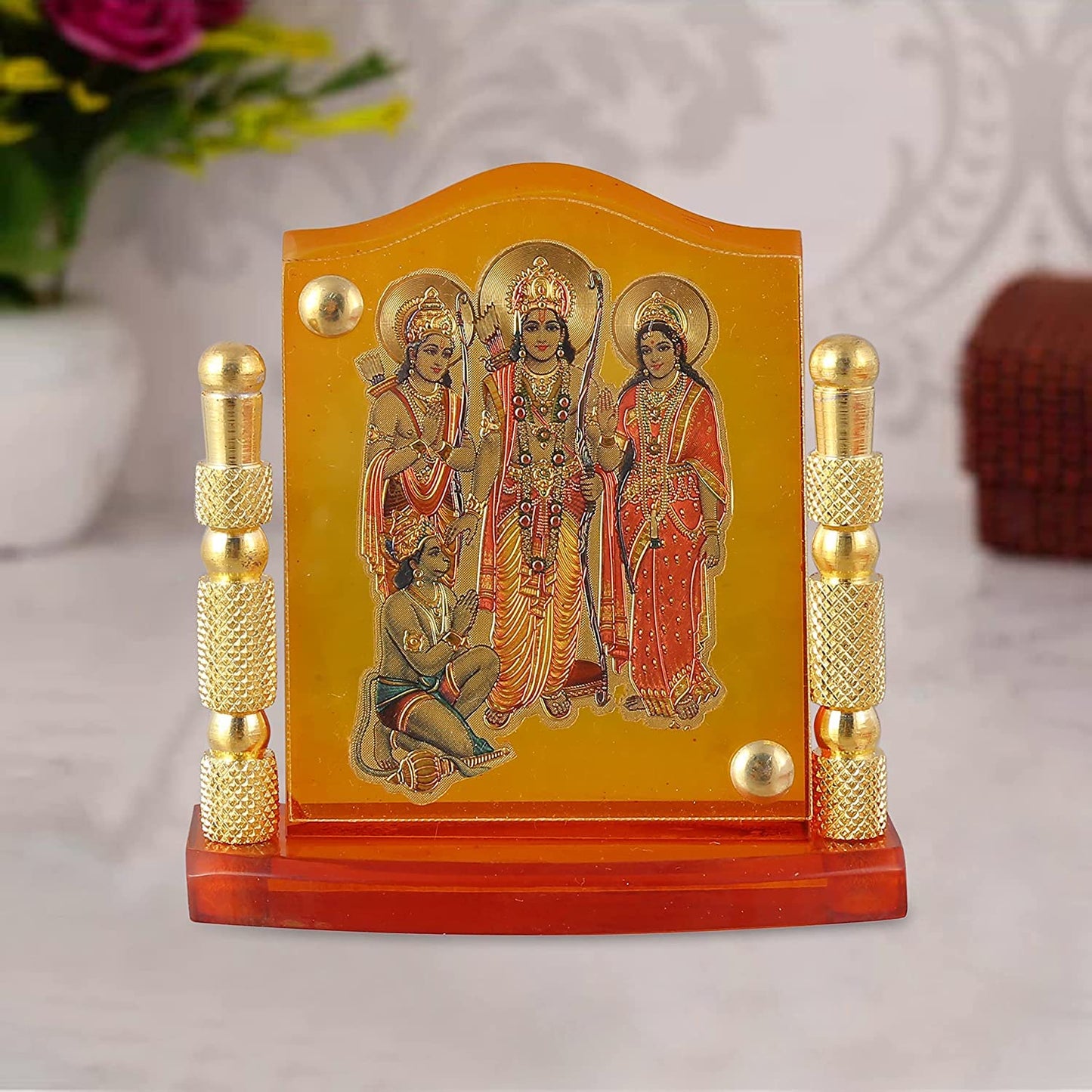 Durga Mata Idol for Car Dashboard (Standard, Multicolor, 8 cm x 7 cm x 3 cm)