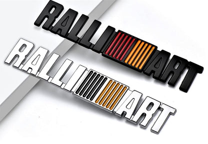 Metal 3D RALLIART Decal Car Bike Sticker, 12 x 2.2cm