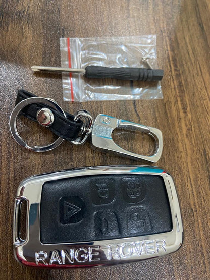 Car Key Cover Case Fob Compatible With Range Rover Sport, Freelander 2, Discovery 4, Evoque Made Up OF Zinc Alloy And Brown Leather