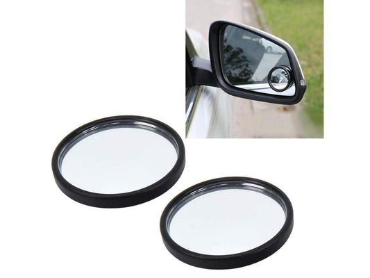 Car Oxygen - 2 pieces 3R-062 Cars Rear View Blind Spot Plastic Mirror Adjustable 360 Degree Wide Angle View Paste Type Auxiliary Mirrors Black