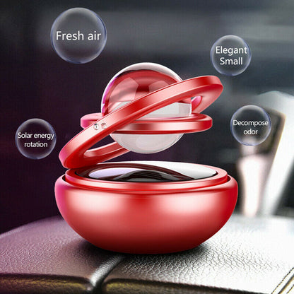 CarOxygen - Double Ring Crystal Auto Rotate Solar Car Perfume