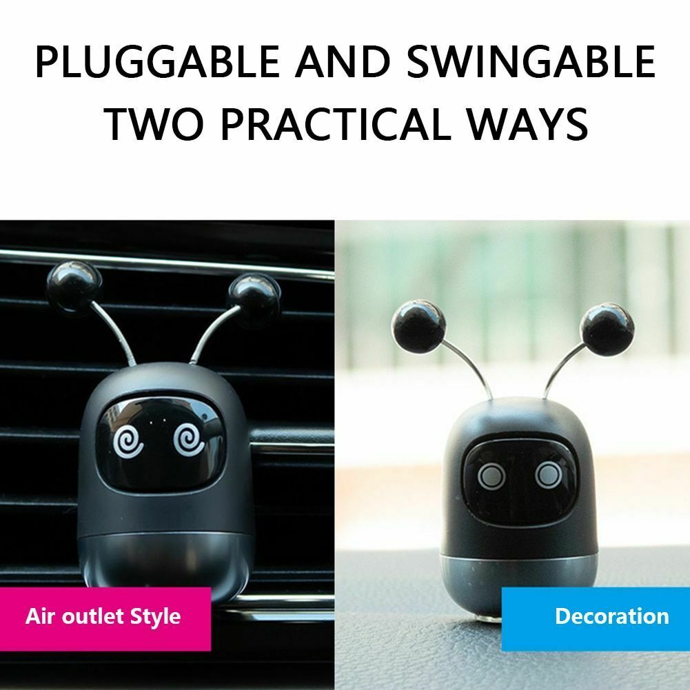 1 Set Car Air Freshener Vent Clips Robot Shape Car Airfreshener Perfume Diffuser Car Perfumes Aroma Clip for Car Living Room Office Decoration (Black)