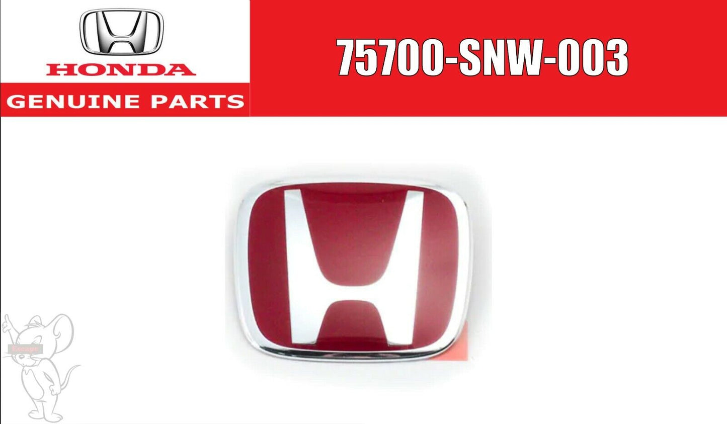 Genuine Honda 06-11 FD2 CIVIC TYPE R Front Red "H" Emblem 75700-SNW-003 -X9K21