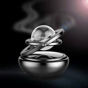 Car Oxygen -Double Ring Crystal Auto Rotate Solar Car Perfumes