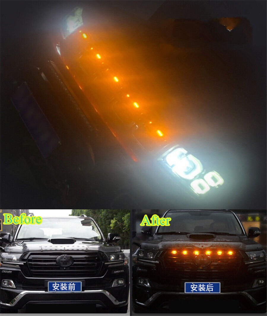 6Pcs 12 LED Amber/Yellow Front Grille Lighting Kit Universal For Truck SUV Raptor Style