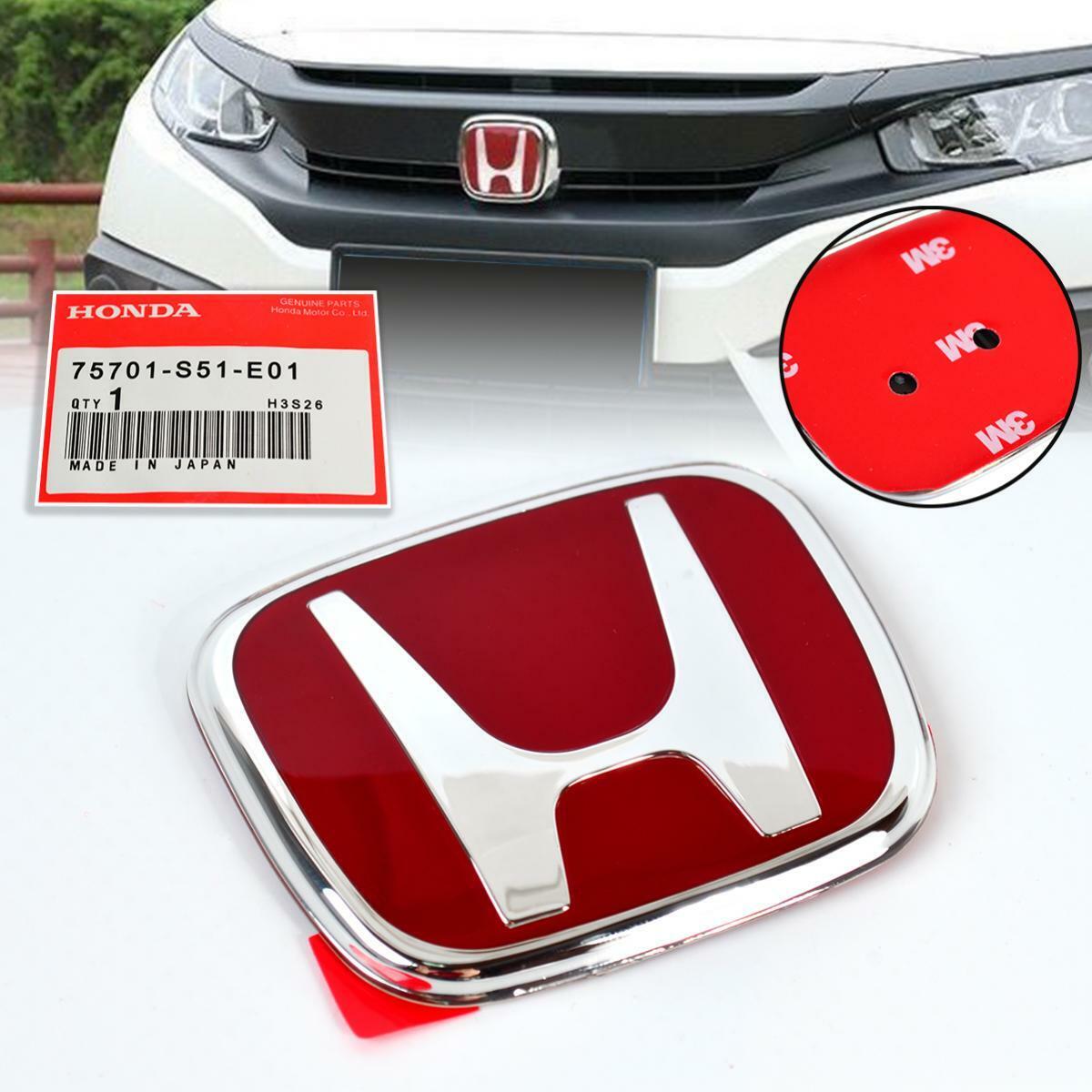 HONDA Genuine TYPE-R Front Rear Steering Red Black Chrome Premium Acrylic H Logo Emblem Made In Japan