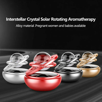 CarOxygen - Double Ring Crystal Auto Rotate Solar Car Perfume