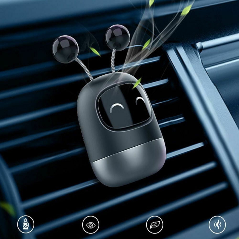 1 Set Car Air Freshener Vent Clips Robot Shape Car Airfreshener Perfume Diffuser Car Perfumes Aroma Clip for Car Living Room Office Decoration (Black)