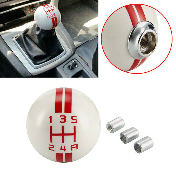 Car 5 Speed Manual Car Gear Shift Knob Lever Red Ball Shifter Handle For Ford Mustang Shelby GT500