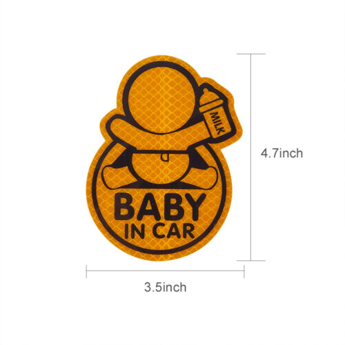 Reflective Baby On Board Baby in Car Window Bumper Sticker Vinyl Decal Cute Sign