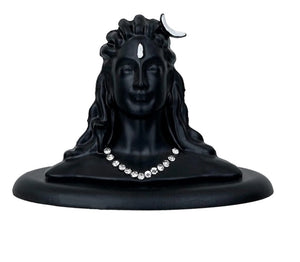 Premium Metal Adiyogi Shiva Statue for Home and Car Dashboard ( Self Adhesive, Black, 2.5 in)