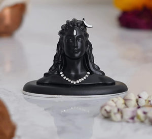Premium Metal Adiyogi Shiva Statue for Home and Car Dashboard ( Self Adhesive, Black, 2.5 in)