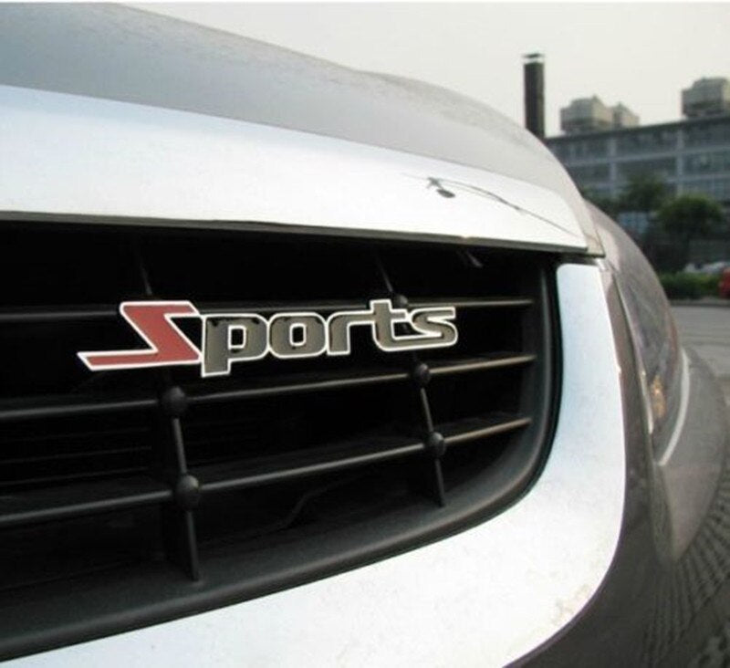 3D Sports Car Grille Badge Emblem Front Grilles Metal Sticker Decals for Cars Truck Universal