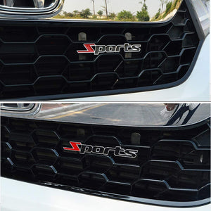 3D Sports Car Grille Badge Emblem Front Grilles Metal Sticker Decals for Cars Truck Universal