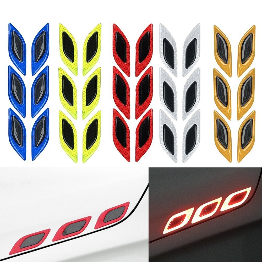 Carbon Fiber Graphic Car Reflective Sticker,Warning Sign Bumper Door Fender Hood Anti-Scratch Cover Decal