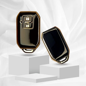TPU Key Cover Compatible with Suzuki Swift, Baleno, Dzire, Brezza, Celerio, Grand Vitara, XL6, Ignis, Ertiga 2 Button Smart Key (White)