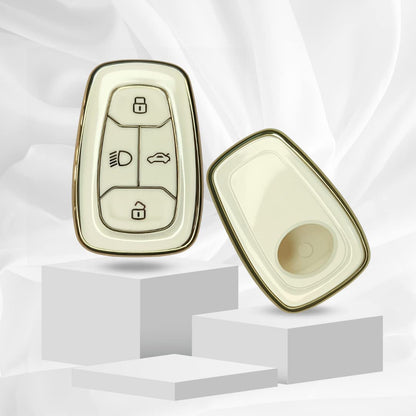 TPU Key Cover Compatible for Tata Nexon, Harrier, Altroz, Tigor BS6, Punch, Safari 2021, Safari Gold 4 Button Smart Key Cover