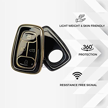 TPU Key Cover Compatible for Tata Nexon, Harrier, Altroz, Tigor BS6, Punch, Safari 2021, Safari Gold 4 Button Smart Key Cover