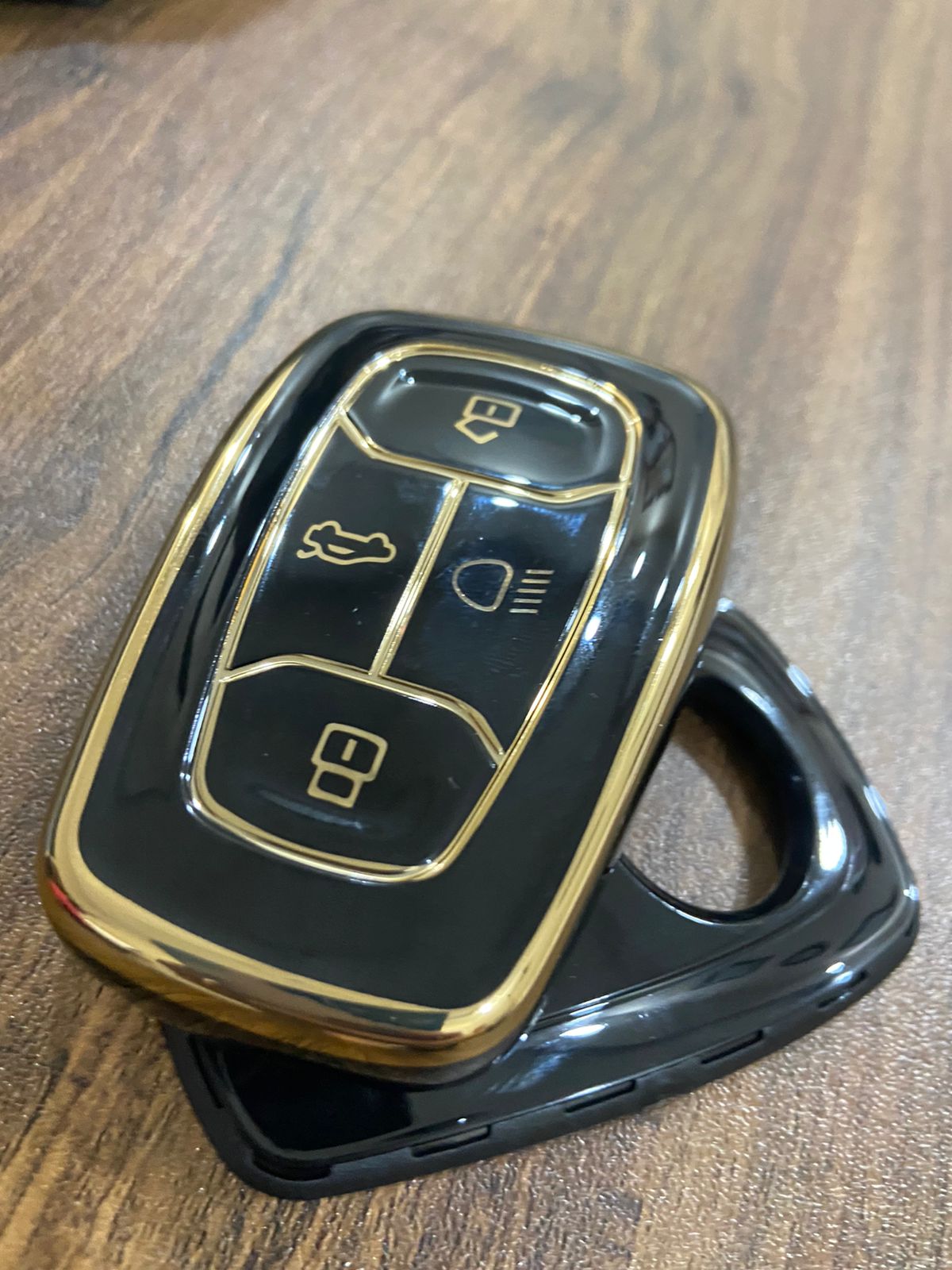 TPU Key Cover Compatible for Tata Nexon, Harrier, Altroz, Tigor BS6, Punch, Safari 2021, Safari Gold 4 Button Smart Key Cover