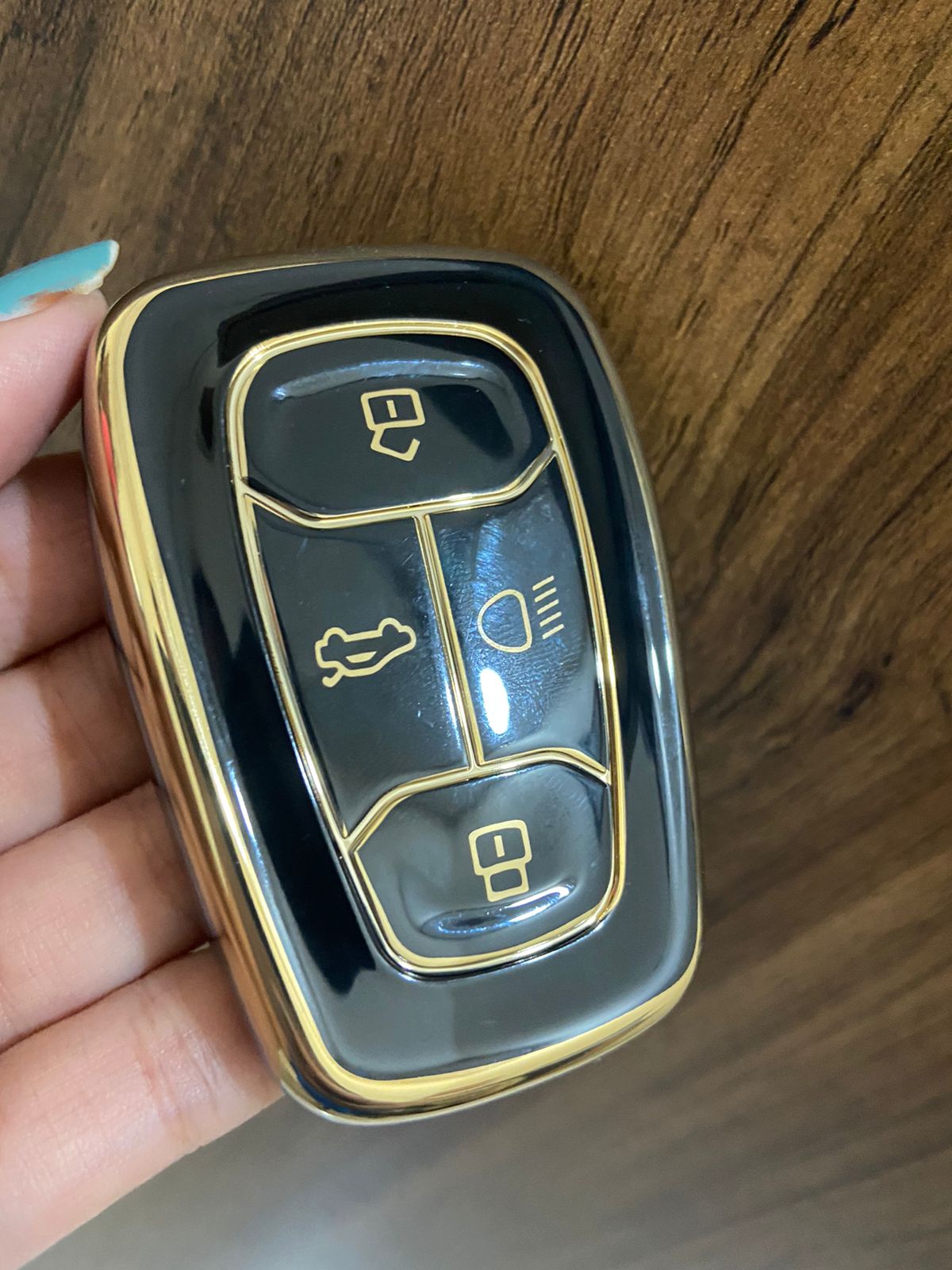 TPU Key Cover Compatible for Tata Nexon, Harrier, Altroz, Tigor BS6, Punch, Safari 2021, Safari Gold 4 Button Smart Key Cover