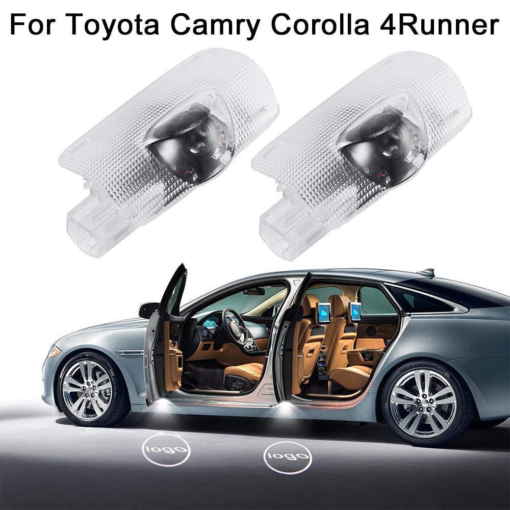 LED Welcome logo Entry Plug and Play Ghost Shadow Projector Car Door Light for Toyota Innova Crysta (White) - 2 Pieces