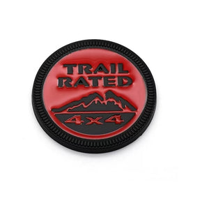 3D Trail Rated Red and Black Badge Emblem Sticker Decal for JeepCar Bike SUV Mobile Laptop (6 cm)