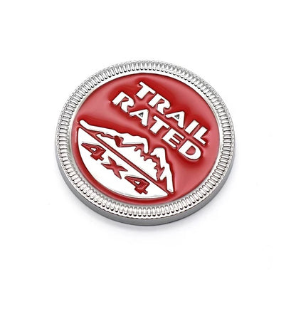 3D Trail Rated Red and Black Badge Emblem Sticker Decal for JeepCar Bike SUV Mobile Laptop (6 cm)