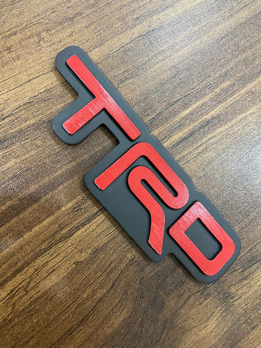 3D Laxury TRD Logo Shield Badge Emblem Sticker Body Side Badge for All Cars - Metal- Black Red