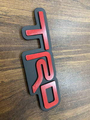 3D Laxury TRD Logo Shield Badge Emblem Sticker Body Side Badge for All Cars - Metal- Black Red