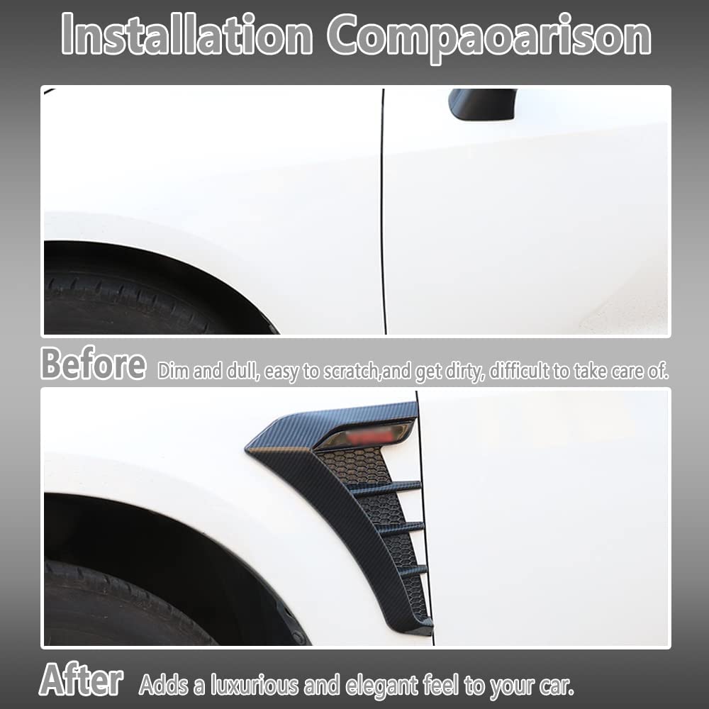 ABS Carbon Fiber Car Fender Side Vents Fender Stickers Decorative Air Flow Intake Hole Grille Spoiler Auto Exterior Accessories