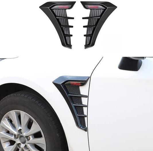 ABS Carbon Fiber Car Fender Side Vents Fender Stickers Decorative Air Flow Intake Hole Grille Spoiler Auto Exterior Accessories