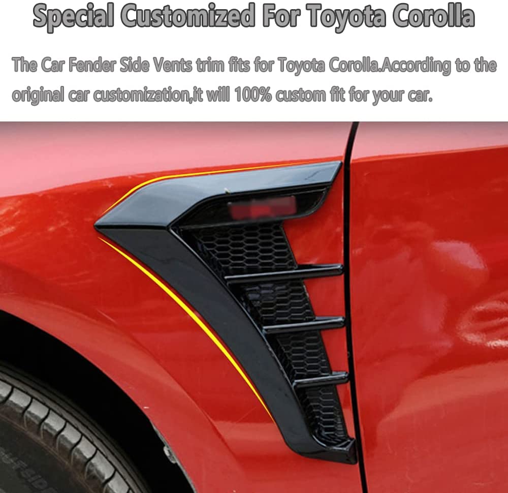 ABS Carbon Fiber Car Fender Side Vents Fender Stickers Decorative Air Flow Intake Hole Grille Spoiler Auto Exterior Accessories