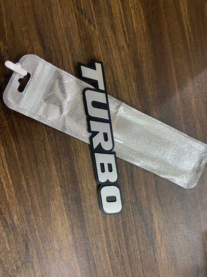CarOxygen - 3D Turbo Silver Badge Emblem Sticker Decal for All Car
