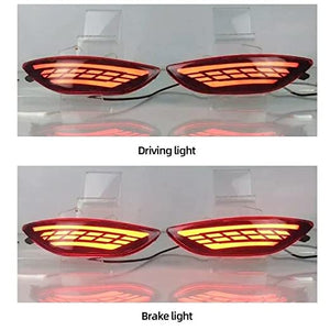 LED Rear Bumper Reflector Brake Tail Stop Lamp, Compatible for Hyundai Accent/Verna/Solaris 2012-2014 - Red