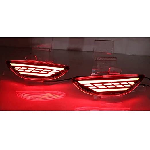 LED Rear Bumper Reflector Brake Tail Stop Lamp, Compatible for Hyundai Accent/Verna/Solaris 2012-2014 - Red